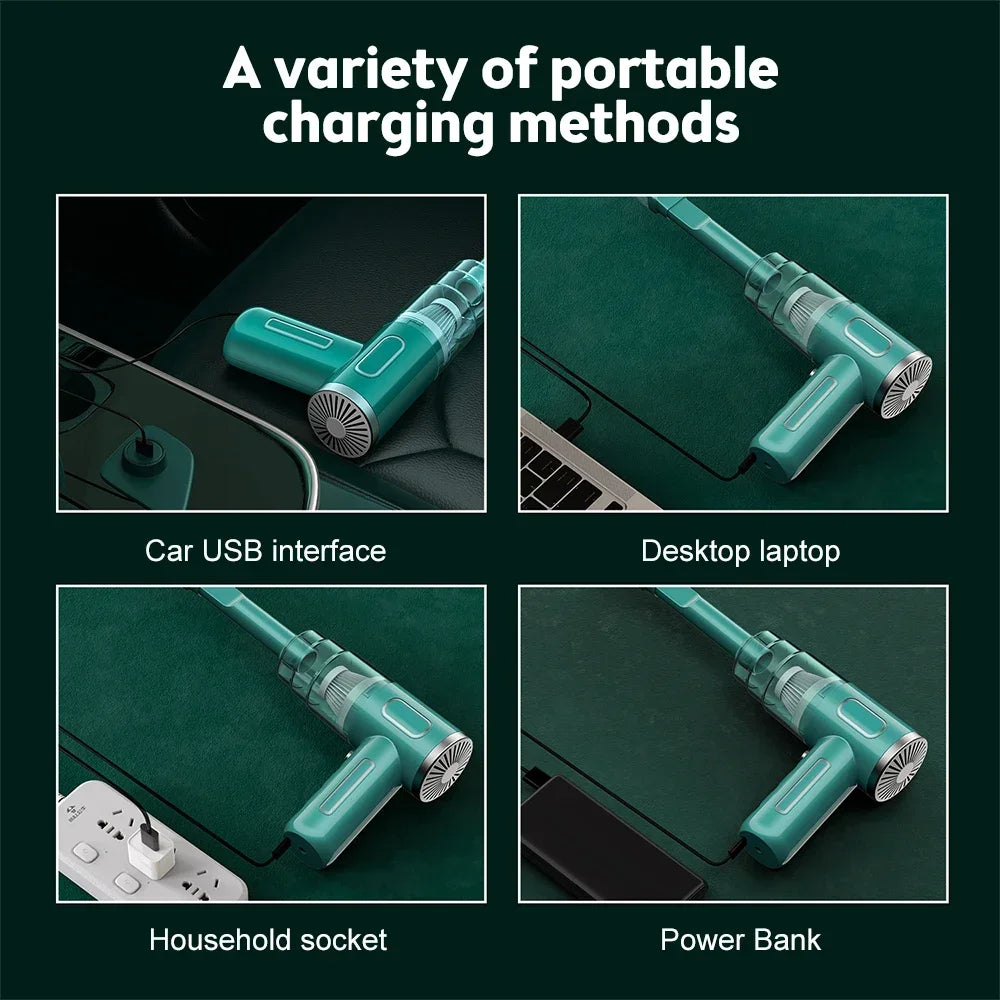 Powerful Wireless Car Vacuum Cleaner | Cordless Dual Use Mini Vacuum