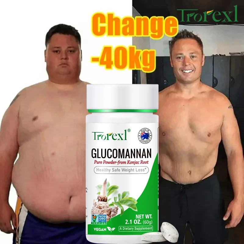 100 PCS Glucomannan Powder for Effective Weight Loss | Vegan & Gluten Free