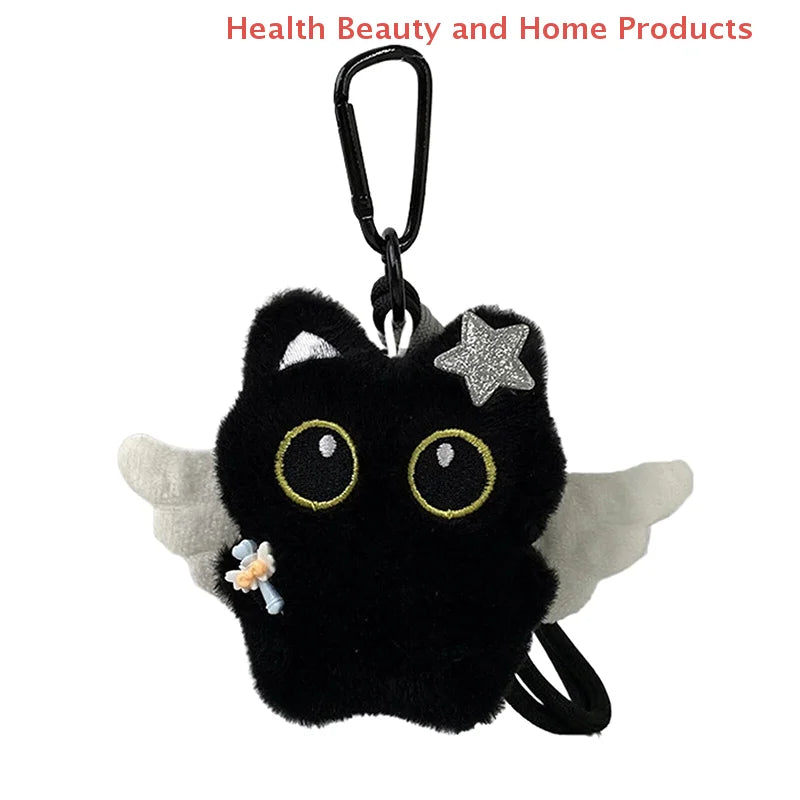 Adorable Plush Black Cat Doll Keychain | Cute Backpack Pendant