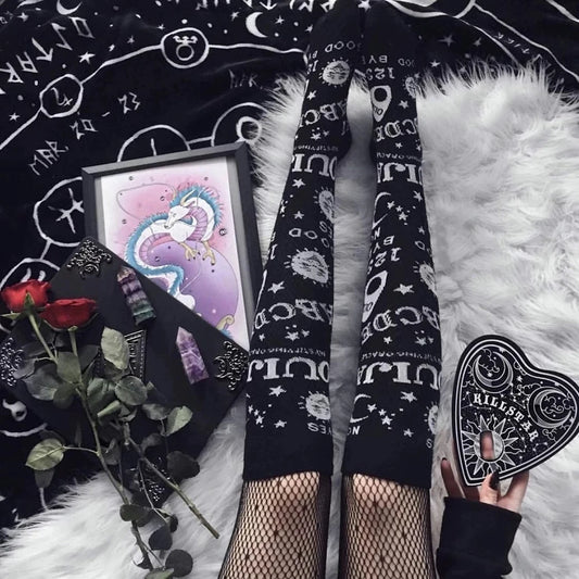Women's Soft Knee-High Socks | Stylish Harajuku Goth & Punk Fashion