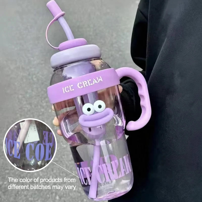Stylish Large-Capacity Sports Water Bottle with Straw | Portable & Durable