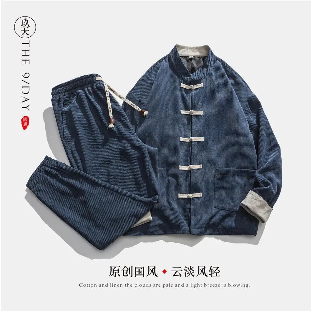 Men's Spring Corduroy Tang Suit Set | Casual Style & Comfort 2026