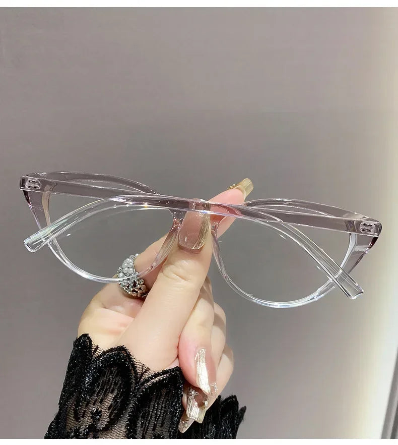 Fashionable cat-eye full-frame reading glasses, retro style, fashionable anti-blue light glasses, ladies' reading glasses