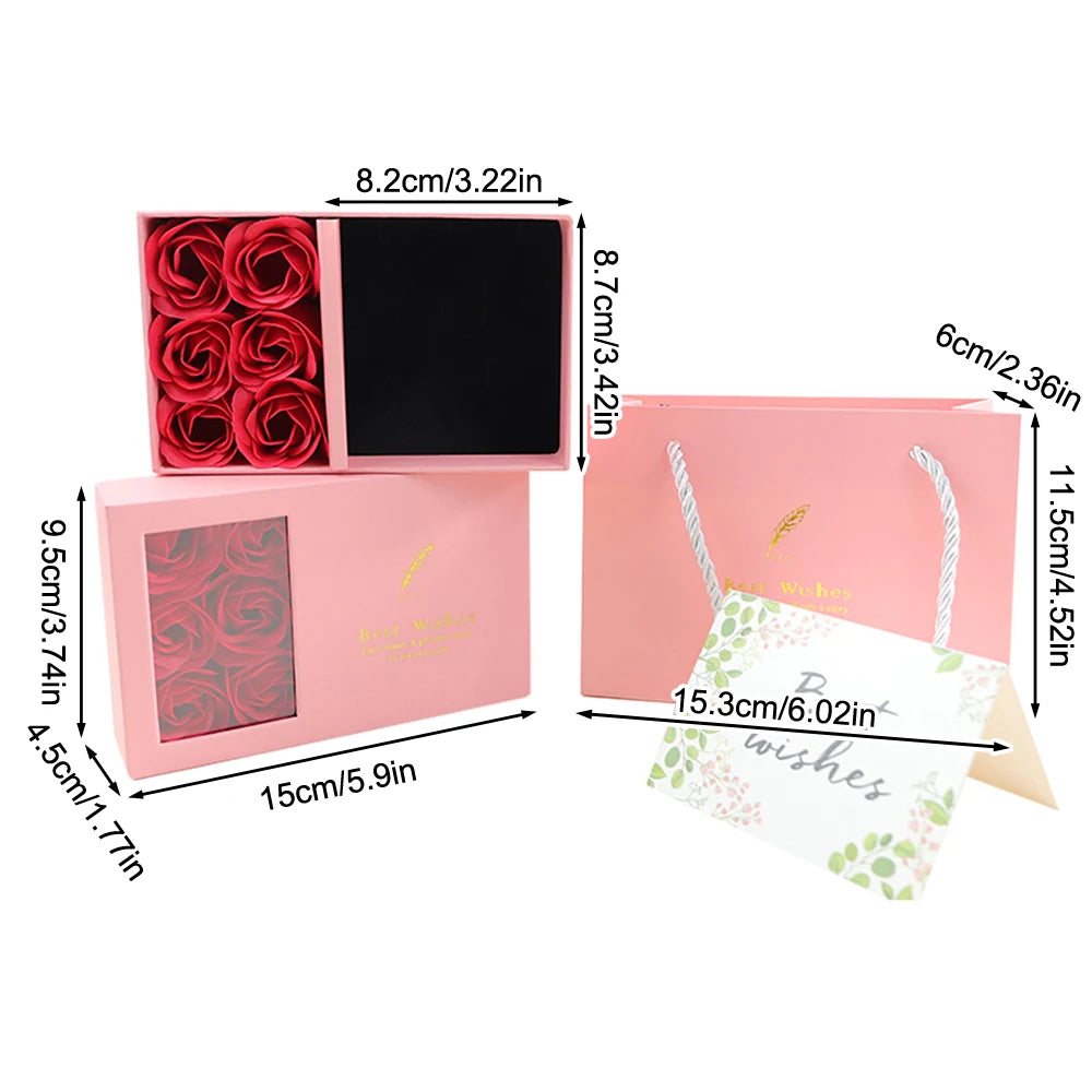 Immortal Flower Jewelry Box for Rings, Necklaces & Earrings