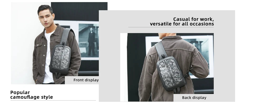 Men's Waterproof Anti-Theft Shoulder Sling Bag | Multi-Pocket Crossbody