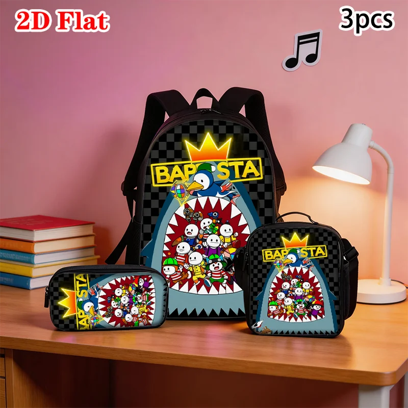 3pcs Cartoon Birds Print Backpack | Lightweight School & Travel Bags