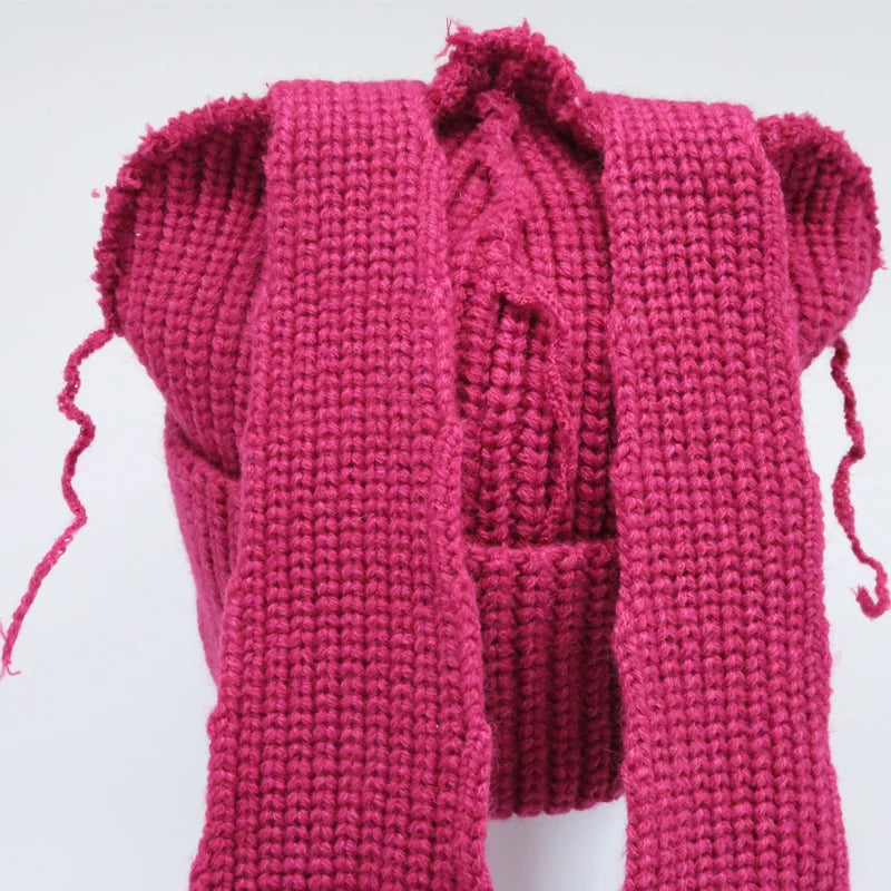 Unisex Long Fox Ears Knitted Beanie | Y2K Bunny Rabbit Hat