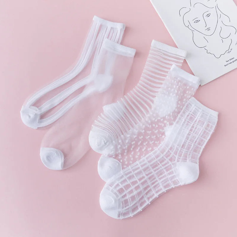 Women's Lace Socks | Stylish Thin Transparent Ankle Socks