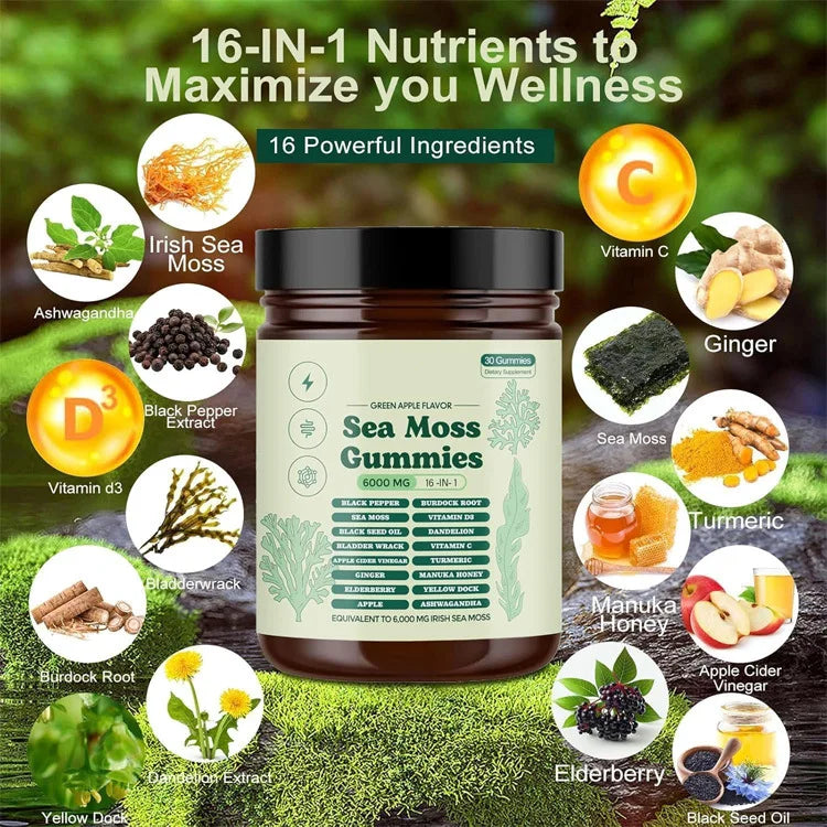 Vegan Sea Moss Gummies 16-in-1 | Premium Wellness Supplement