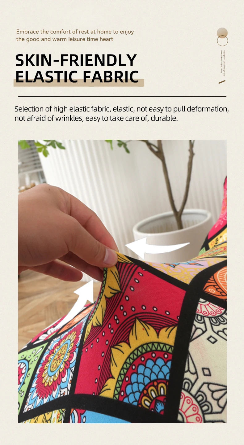 Printed Recliner Cover with Pockets | 4-Piece Furniture Protector