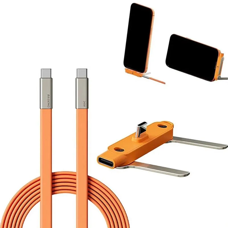 240W Super Fast Charging 2 in 1 Rotating Data Cable