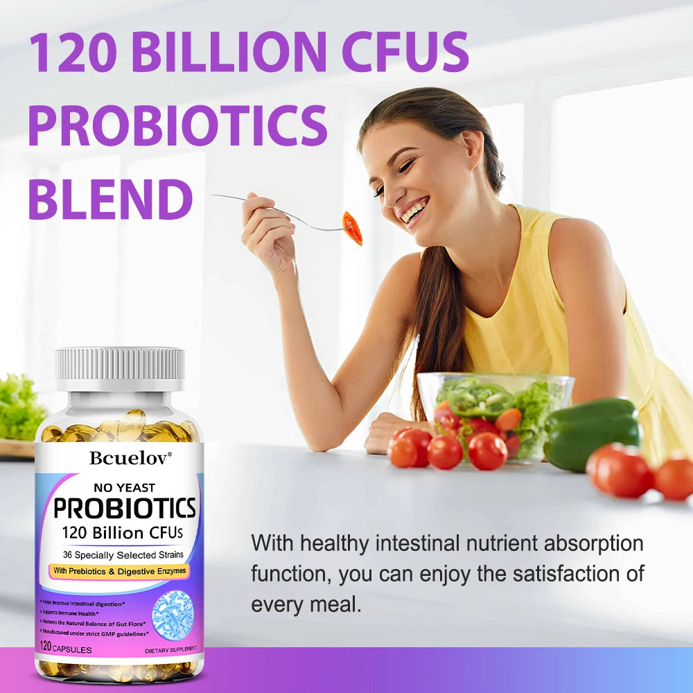 Probiotics 120 Billion CFU with Prebiotics & Digestive Enzymes