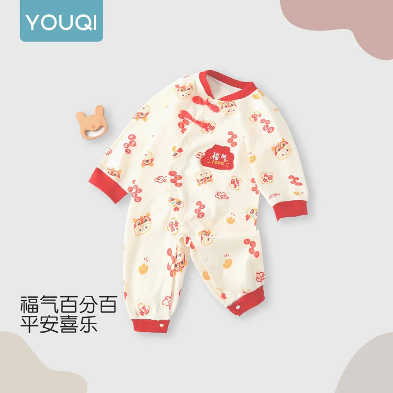 Festive Red Baby Romper | Ideal for Celebrations and Milestones