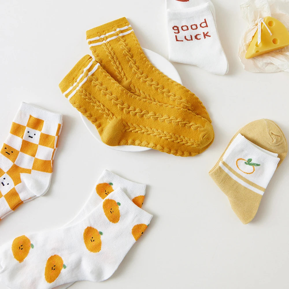 Cute Women Fruit Print Socks Set | Kawaii Casual Accessories