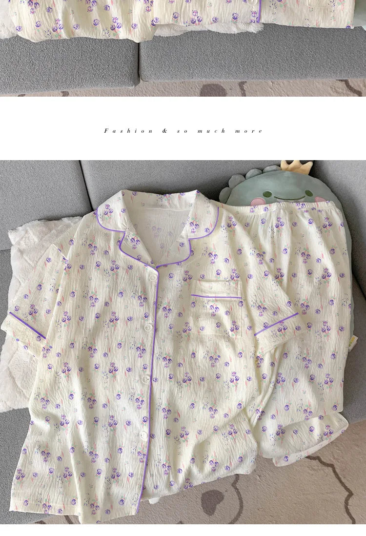 Sweet Floral Homewear Pajamas Set for Women | Comfort & Style