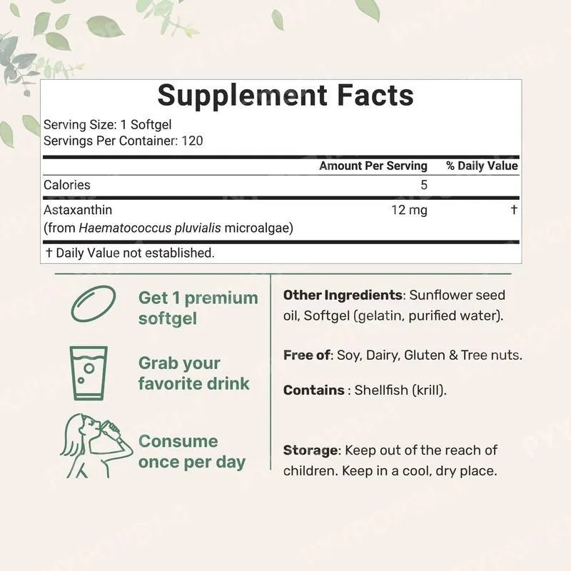 Astaxanthin Supplement Softgels | Powerful Antioxidant Support