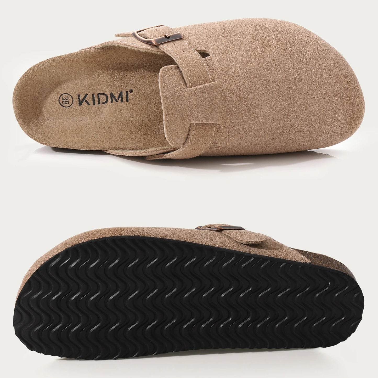 Shevalues Suede Clogs For Women Men Summer Cork Mules Soft Footbed Sandals With Arch Support  New Leisure Fashion Genuine Clogs
