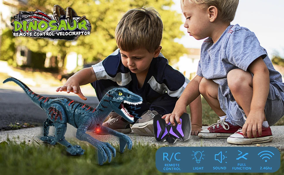 Remote Control Velociraptor Toy | Electric Walking Dinosaur Gift
