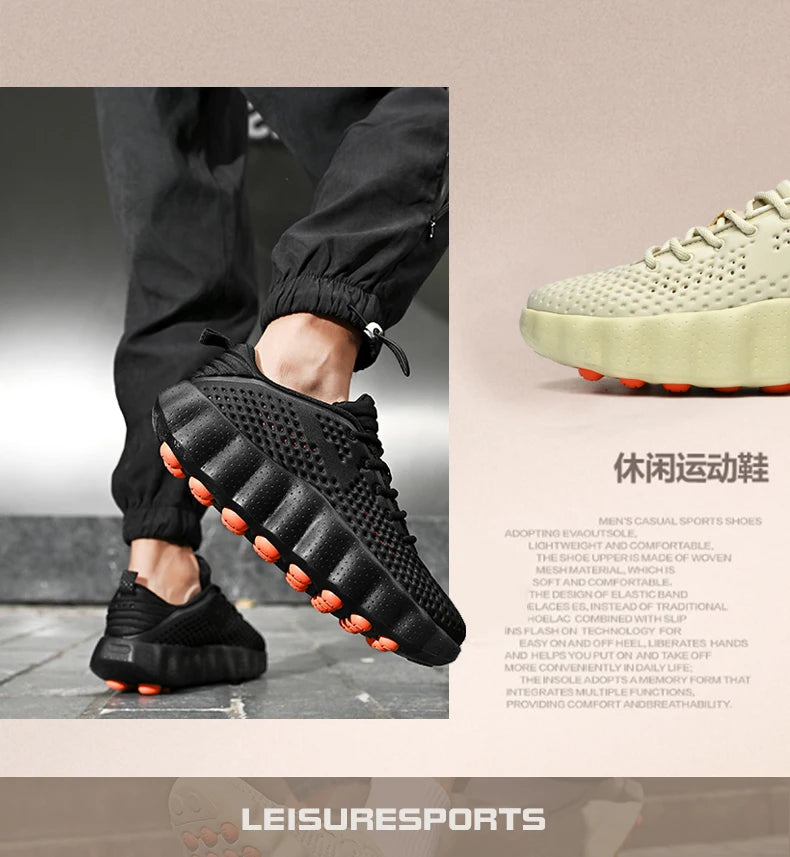 Men's Casual Thick Sole Sneakers | Breathable Summer Walking Shoes