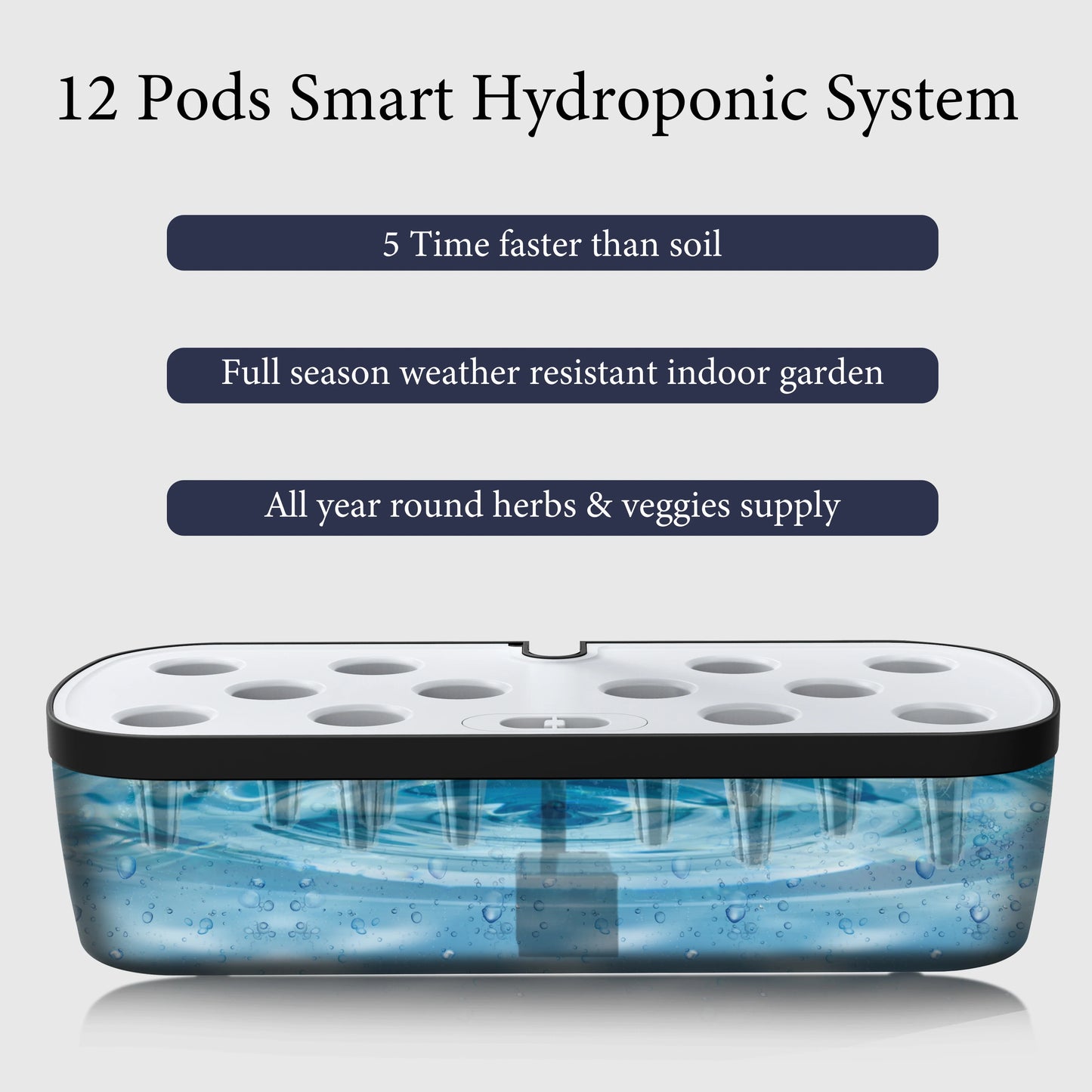 Indoor Hydroponics Growing System | 12 Pods Herb Garden Kit