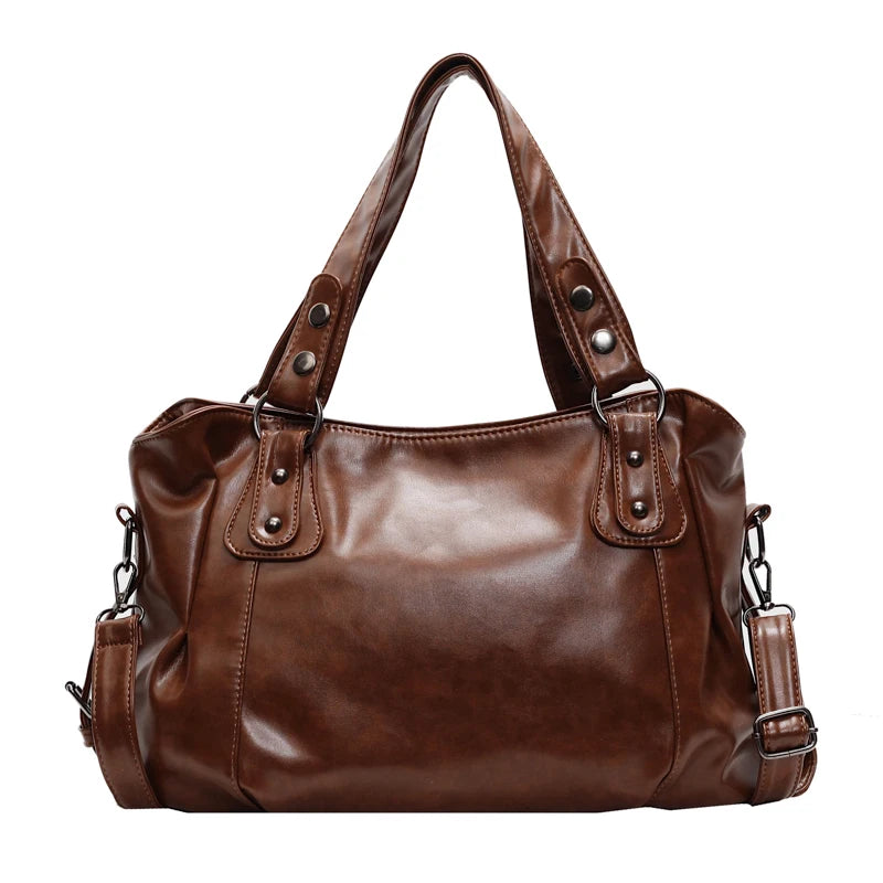 Bolso tote elegante de piel sintética para mujer | Versátil y espacioso