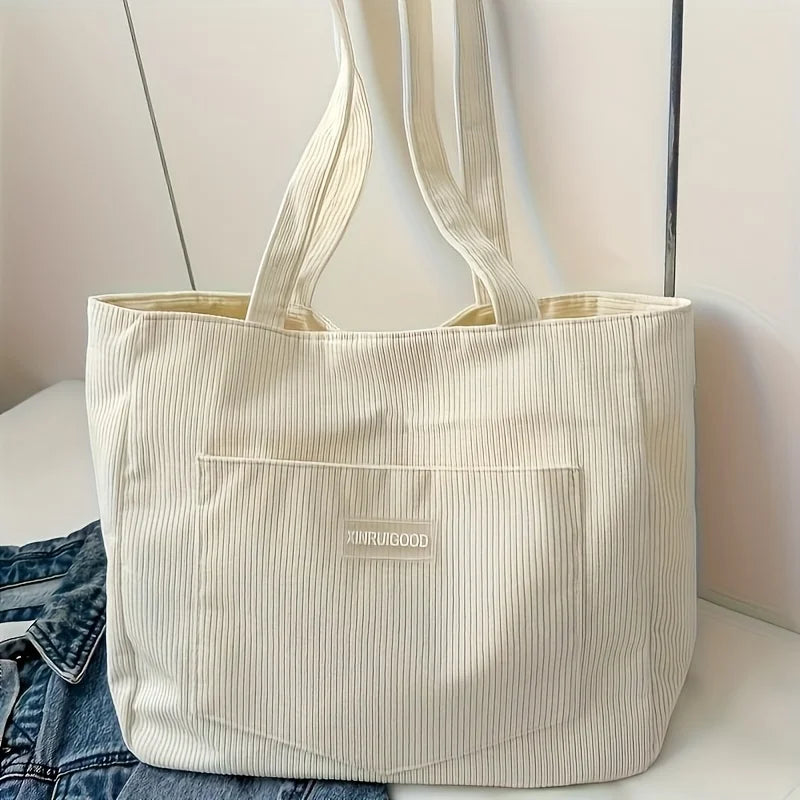Bolso de hombro de pana para mujer de gran capacidad | Elegante y práctico