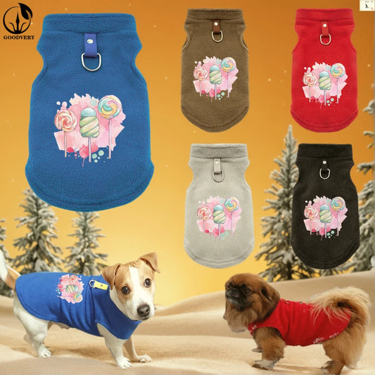 Suéter de invierno para gato con estampado de piruleta de dibujos animados para mascotas