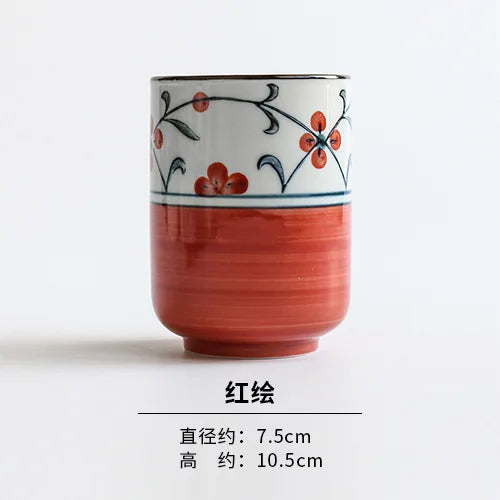 Taza de té japonesa pintada a mano | Taza de cerámica vintage