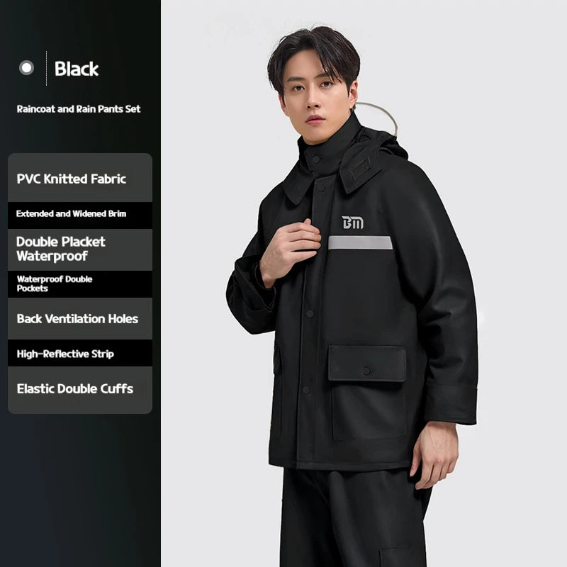 Traje impermeable completo | Chaqueta impermeable gruesa para moto, para todo tipo de clima