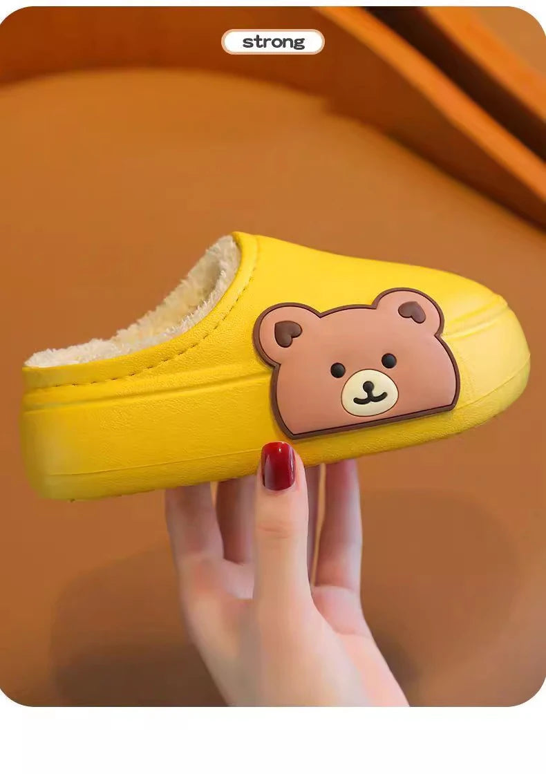 Children's Waterproof Anti-Slip Cotton Slippers | Cozy Winter Footwear