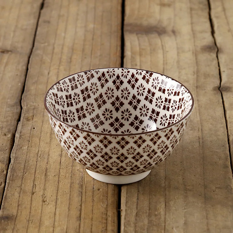 Cuenco de arroz de cerámica estilo japonés de 4.5 pulgadas | Vajilla elegante