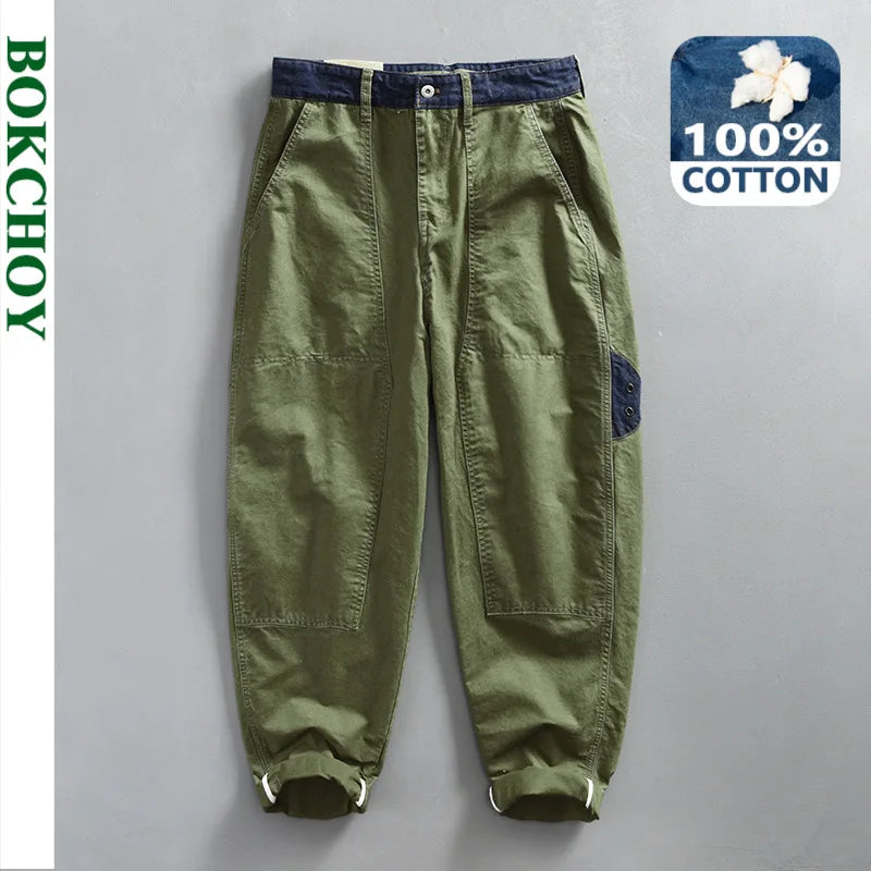 Men's Casual Cotton Cargo Pants | Vintage Big Pocket Trousers