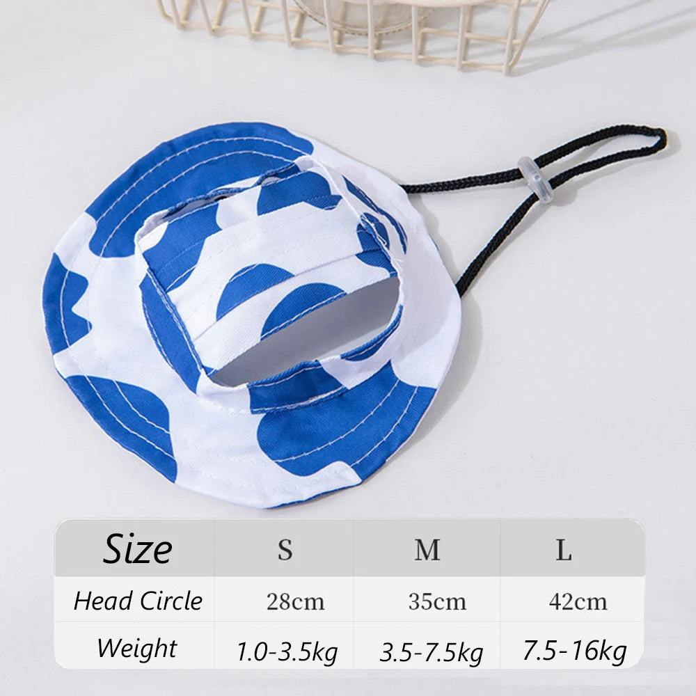 Cute Print Dog Hat for Small & Medium Dogs | Adjustable Pet Cap