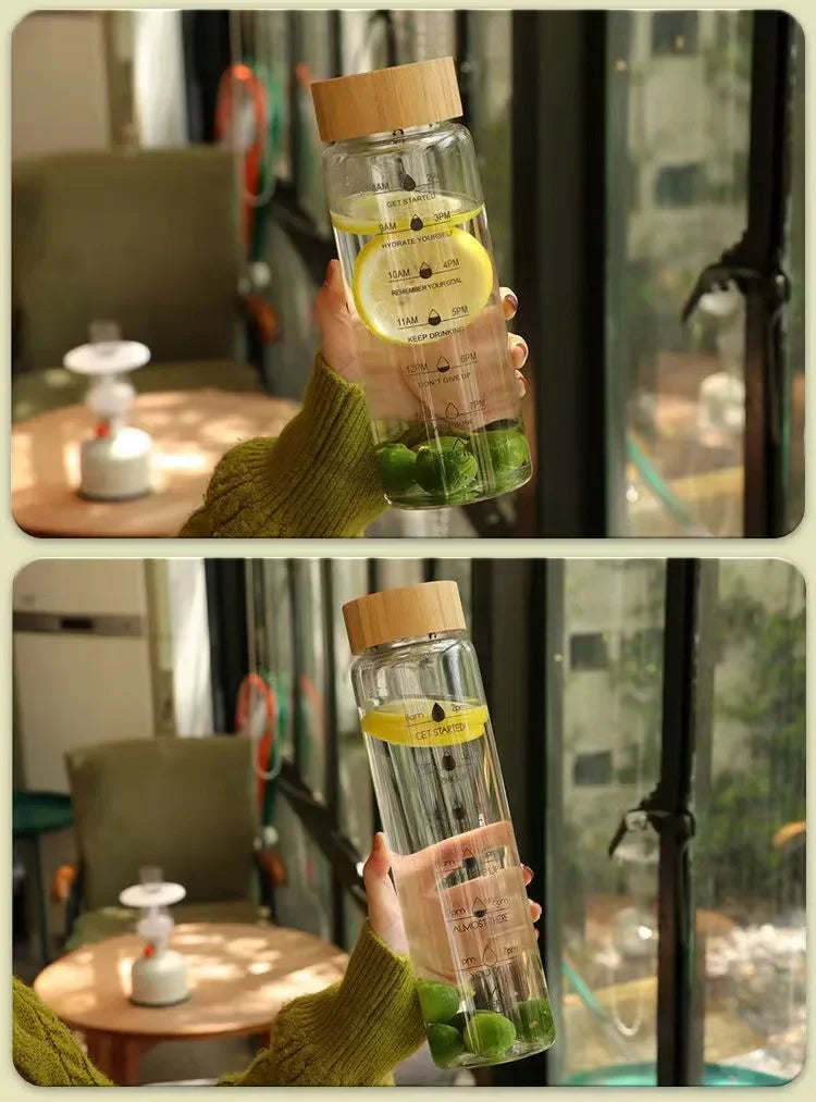 1000ml Borosilicate Glass Bottle with Bamboo Lid & Infuser