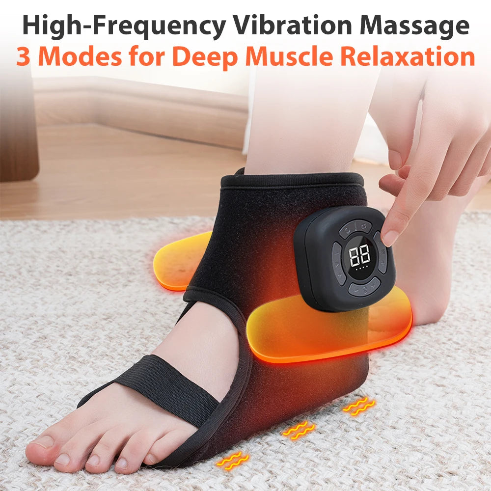 Wireless Air Pressure Ankle Massager | Electric Heating & Vibration
