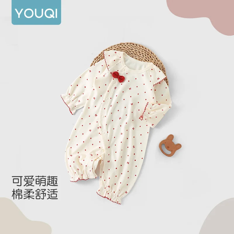 Adorable Baby Girls' Cotton Autumn Romper | Comfort & Style