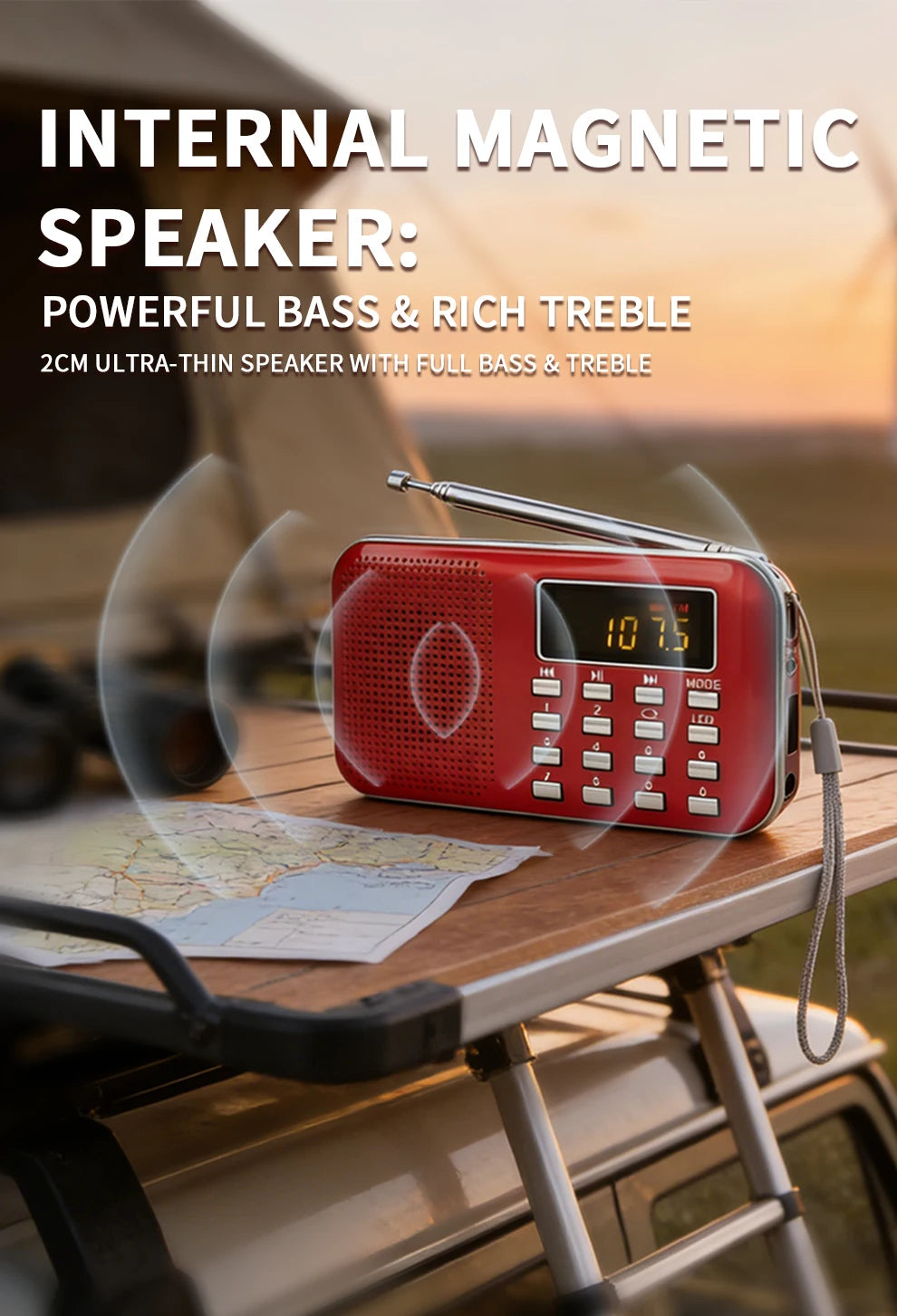 Portable Emergency Radio Speaker | Multi-Function Solar Crank