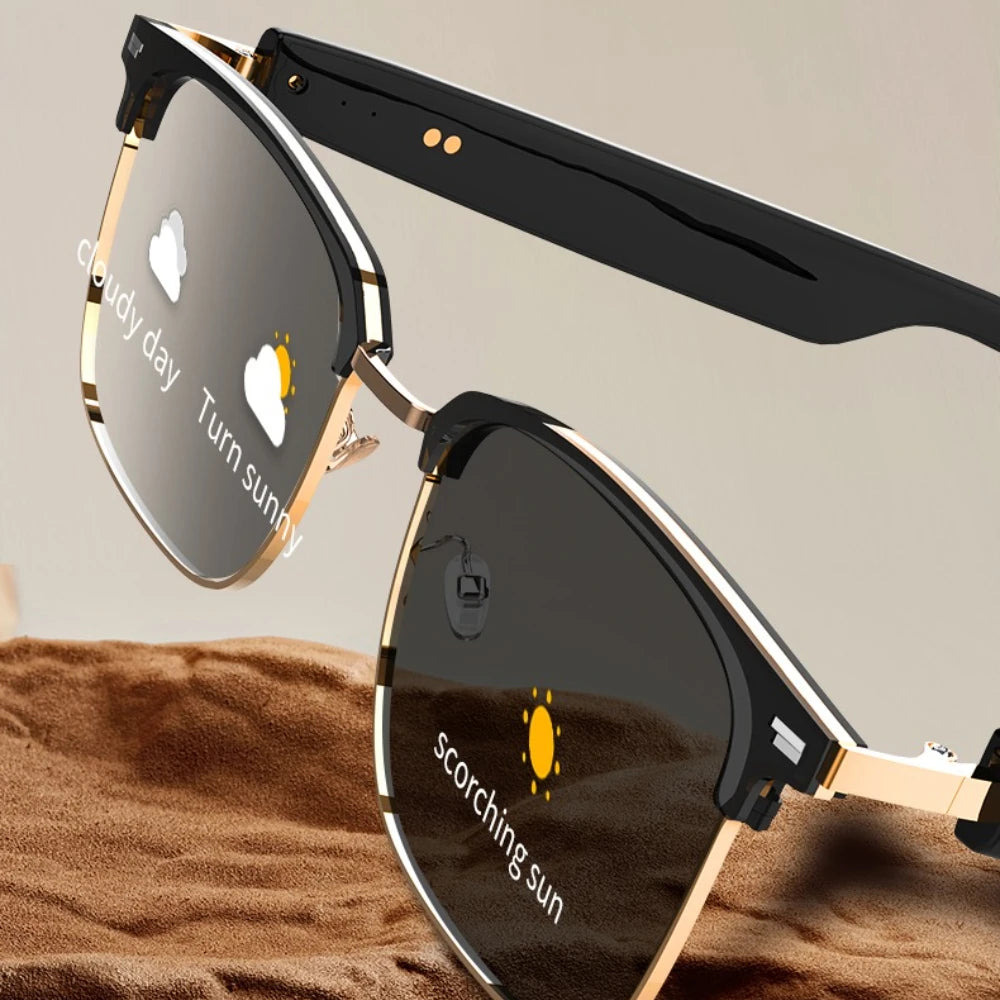 Smart Glasses with Color-Changing Lenses & Bluetooth Audio