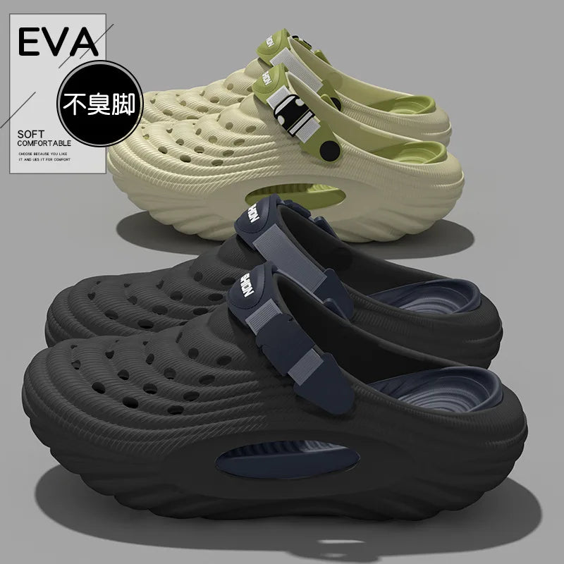 Men's Summer Thick Sole Breathable Outdoor Slippers | Comfort & Style