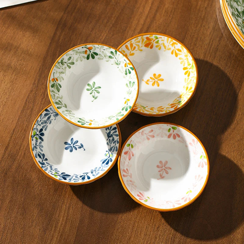 Floral Ceramic Seasoning Dishes - Microwave & Dishwasher Safe