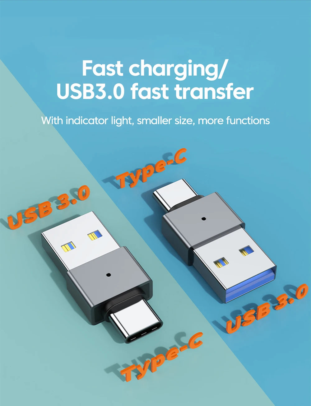 USB 3.0 Male to Type-C Adapter | Fast Charging & Data Transfer