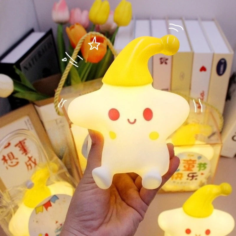 Cute Yellow Star Night Light | Adorable Battery-Powered Lamp