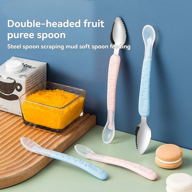 Dual-Head Baby Food Scraper Spoon | Essential Feeding Tool