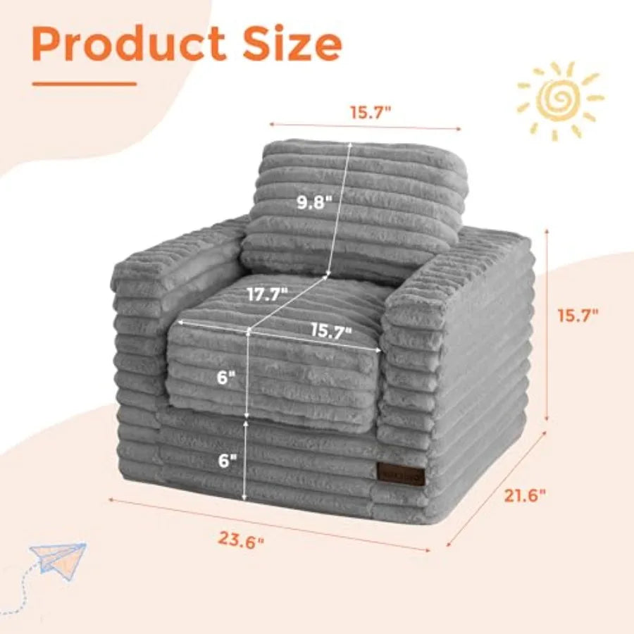 Comfy Faux Fur Bean Bag Chair | Cozy Floor Sofa with Pillows