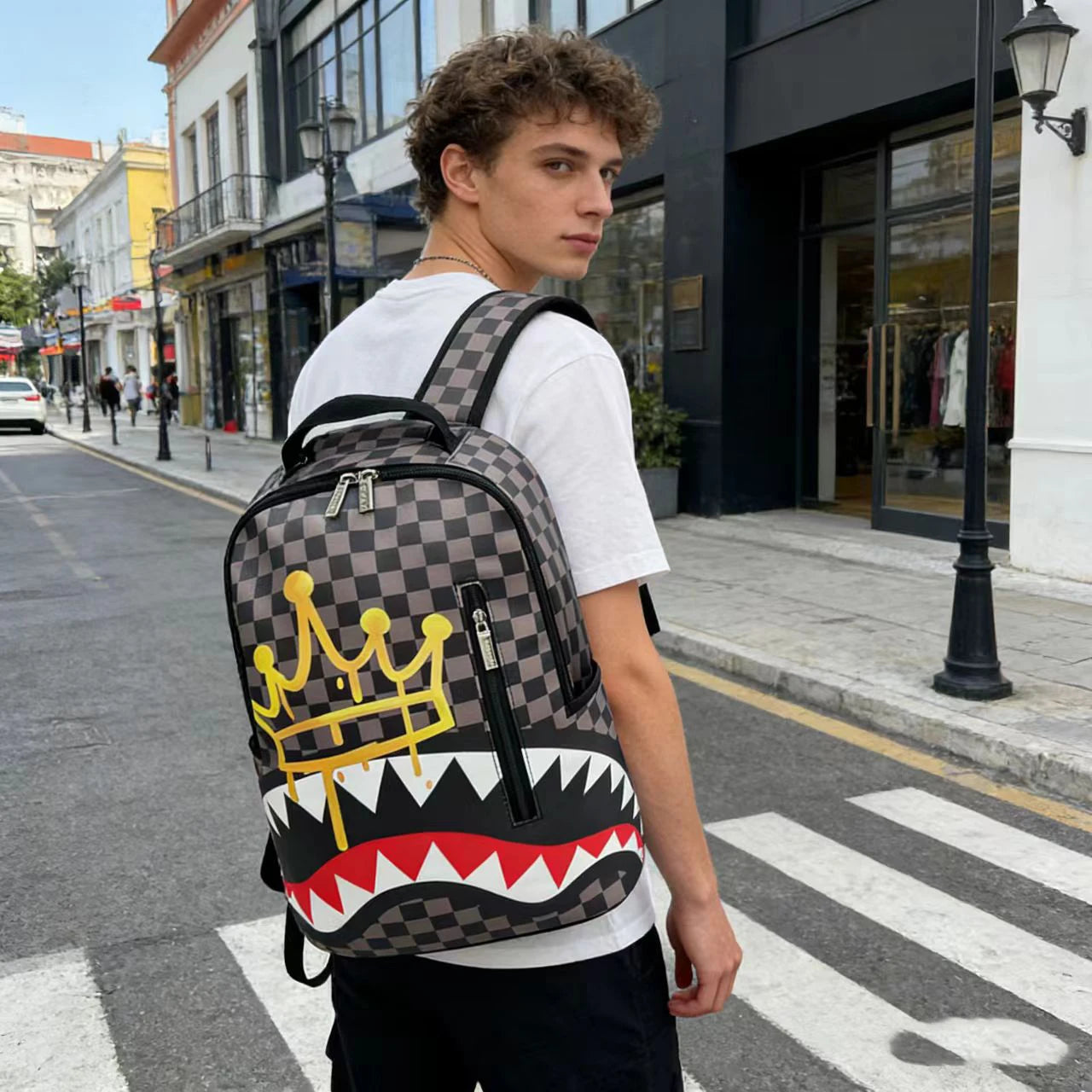 Trendy Large-Capacity Shark Mouth Backpacks for All Ages