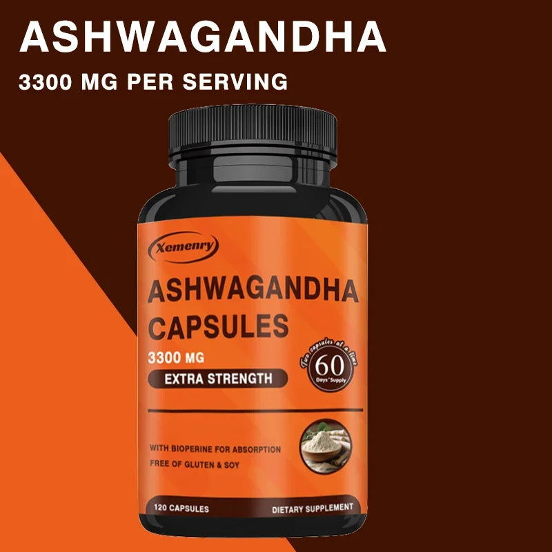 Ashwagandha Capsules for Brain Support & Stress Relief - 120 Count