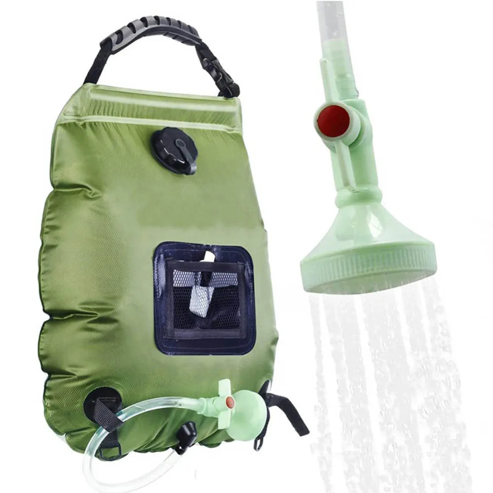 20L Outdoor Solar Shower Bag | Heated Camping Shower with Hose