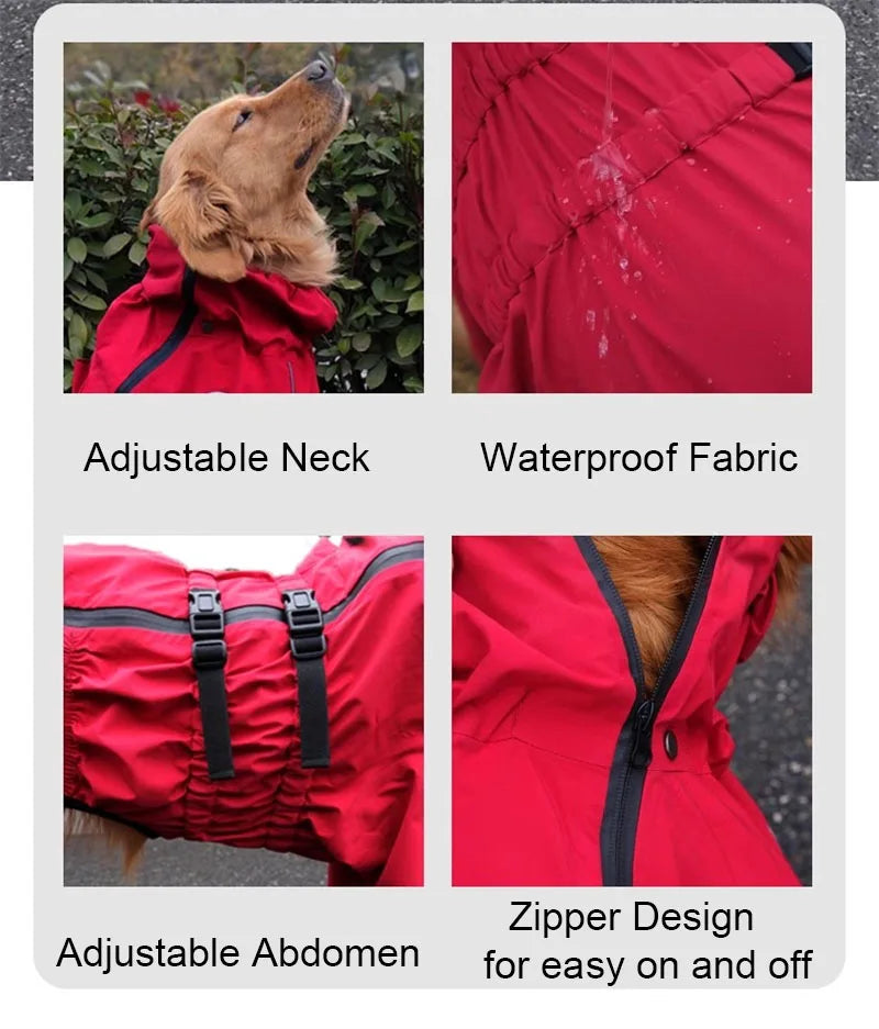 Waterproof Reflective Dog Raincoat | Adjustable Pet Jacket
