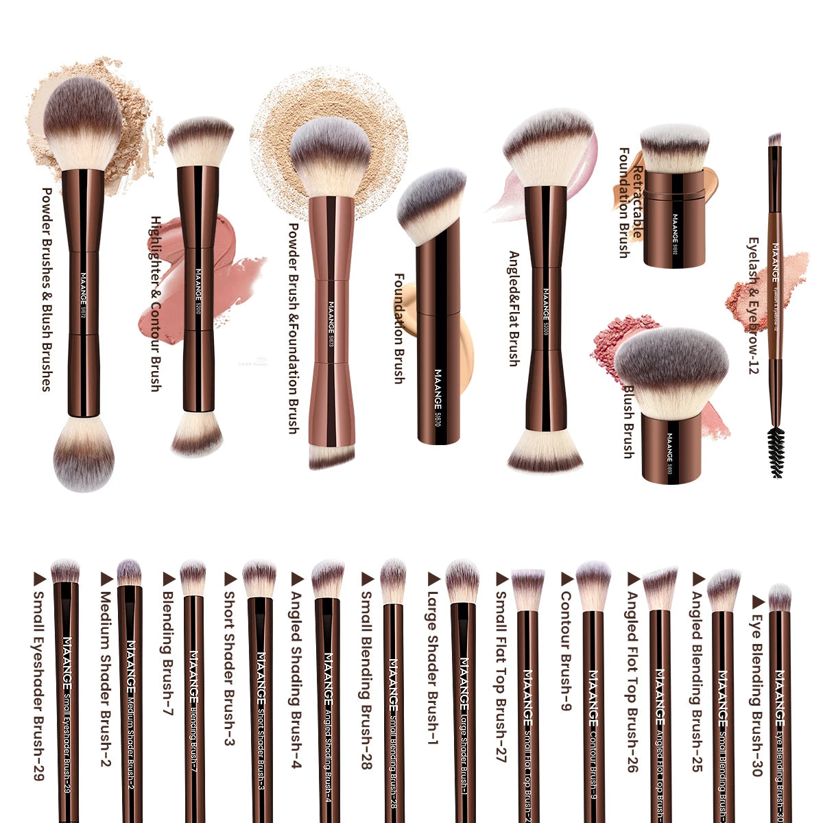 20pcs Professional Makeup Brush Set with Storage Bag | Essential Beauty Tools