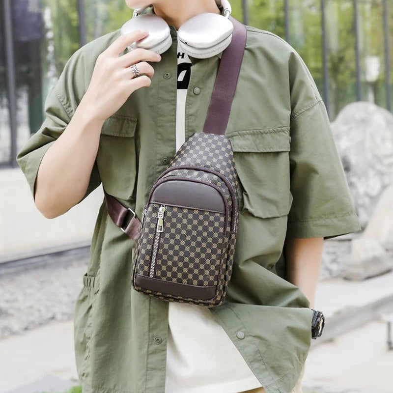 Unisex Functional Chest Bag with Patchwork Dot Design | Stylish Everyday Use